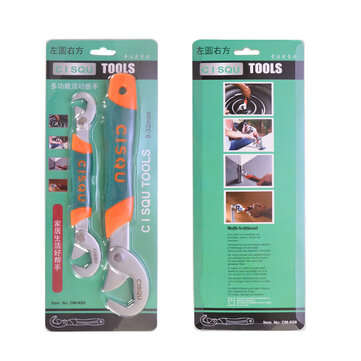 2Pcs Universal Key Pipe Wrench Open End Spanner Set High-carbon Steel Snap N Grip Tool Plumber Multi