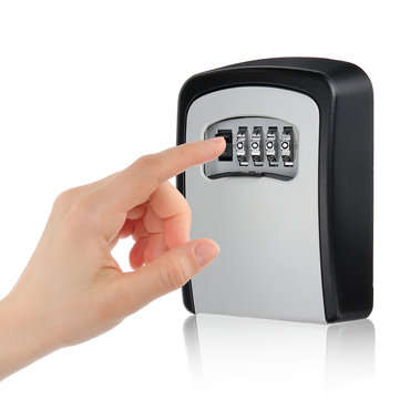 4 Digit Wall-mounted Curved Key Card Password Box