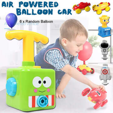 Fun Inertia Balloon Powered Car Toys Aerodynamics + Launcher Rocket