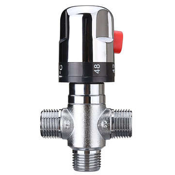22mm Hot Cold Water Thermostatic Mixing Valve 3 Way Adjust Temperature Control Valve