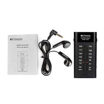RETEKESS TR107 Portable Mini Pocket Radio FM AM Pointer Tuning Stereo Support BBS Mega Bass With Ear