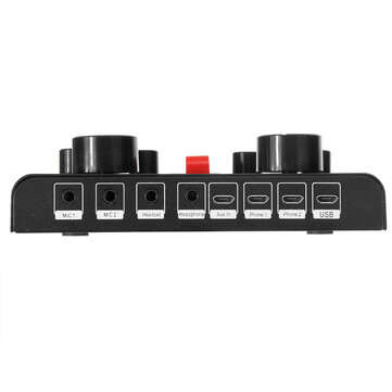 D6 Sound Card Bluetooth Audio Mixer USB External Computer PC Mobile Phone Earphone Microphone for Li