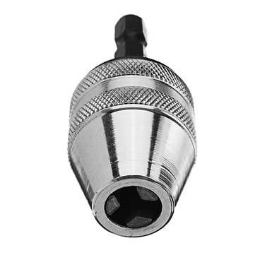 Drillpro 0.5-8mm Keyless Chuck 3 Jaw Drill Adapter 1/4 Inch Hex Shank Nickel Plating Drill Chuck