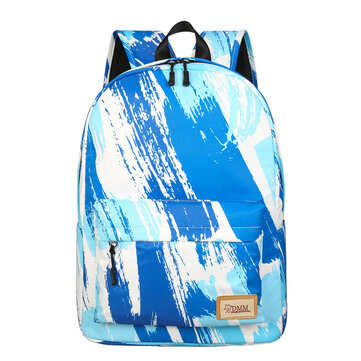 Canvas Backpack School Bag Camping Travel Bag Waterproof Graffiti 14 Inch Laptop B... (COLOR.: BLUE)