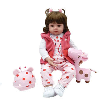 19" Lifelike Silicone Vinyl Reborn Baby Dolls Realistic Newborn Girl Doll Gifts