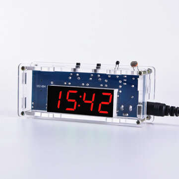 WangDaTao HU-004 Simple DIY LED Clock Production Kit 51 Single Chip Microcomputer Li... (COLOR: RED)