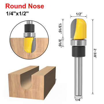 1/4 Shank Router Bit Profiling Slotting Cutter Bearing V-shaped Cutter Woodworking Cutt... (TYPE: E)