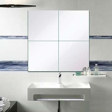 9Pcs 1515cm Mirror Sheets Square Non Glass Mirrors Tiles Self Adhesive Mirror Wall Sticker