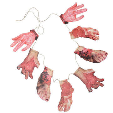 Halloween Bloody Garland Limb Party Decoration Horrid Scare Scene
