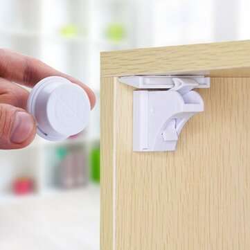 4pcs Locks+1 Key Magnetic Child Lock Baby Safety Cabinet Drawer Door Lock Children Protection Hidden