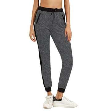 SUNNYME Women`s Pants Jogging Track suits Gym Sports Pants Yoga Waist To... (SIZE: L | COLOR.: GRAY)