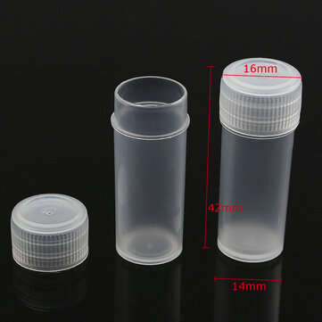 50PCS 5ml Plastic Sample Small Bottle Vial Storage Container Test Tube for Lab