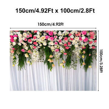 5x3FT 7x5FT Flower Wall Studio Silk Backdrop Photography Prop Photo Background (TYPE: A)