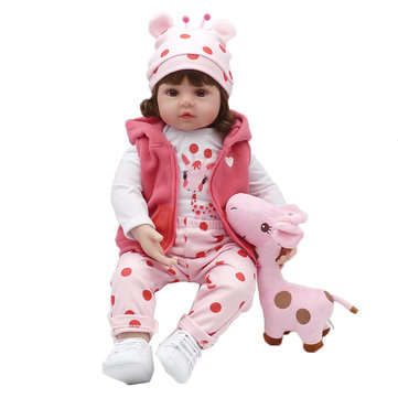 19" Lifelike Silicone Vinyl Reborn Baby Dolls Realistic Newborn Girl Doll Gifts