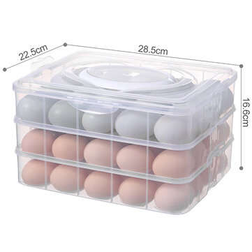 2/3 Layer Portable Egg Storage Box Plastic Egg Organizer Refrigerator Egg Containe... (TYPE: 3LAYER)