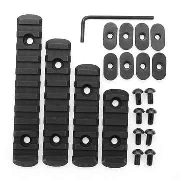 Tactical Polymer Picatinny Rail Sections 5/7/9/11 Slot 2 Colors for Handguard Las... (COLOR.: BLACK)