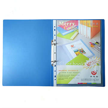 1 Piece A4 Blue File Folder 2 Holes O-shape Ring Binder Document Folder Desktop File Organizer Offic
