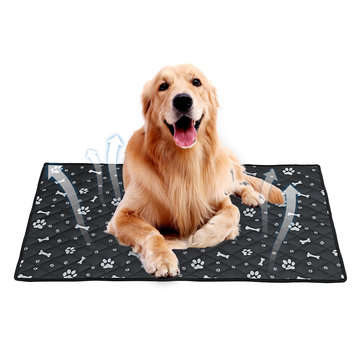 Fiber Pet Dog Cat Soft Summer Cooling Mat Bed Chilly Pad Cushion Black S/M/L/XL (SIZE 3: L)