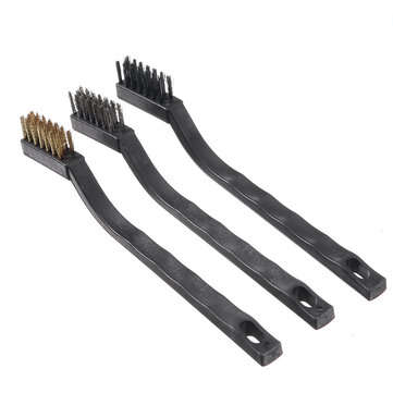 Heated Bed Nozzle Cleaning Brush Set + Curved Nose Tweezers + 0.4mm Nozzle Cleaning Needle*5pcs +  0