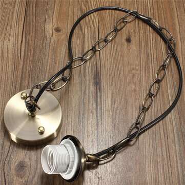 1M E27/E26 Ceiling Rose Chain Pendant Chandelier Light Lamp Bulb Holder So... (COLOR.: ANTIQUEBRASS)