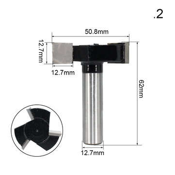 1/2" Shank Wood Milling Cutter Planing Tool Adapter Collet Shank Surfacing Flattening R... (TYPE: B)