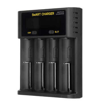 Bmax 3.7V 18650 4 Slot USB Battery Charger 5V2A LCD/USB with LED Indicator for Li-ion Ni-MH/Ni-Cd Re