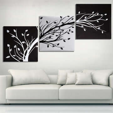 3Pcs Wall Decorative Paintings Abstract Wood Canvas Print Art Pictures Frameless Wall Hanging Decor