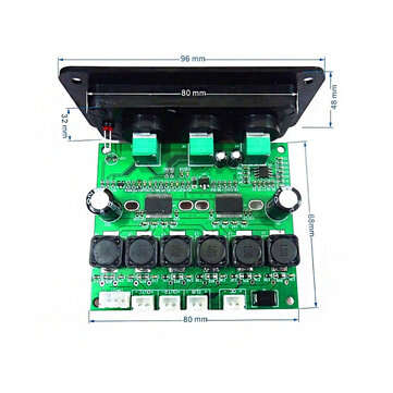 30Wx2 + 60W 2.1 Channel Subwoofer Amplifier Board High Fidelity Digital Audio Amplifiers With Panel