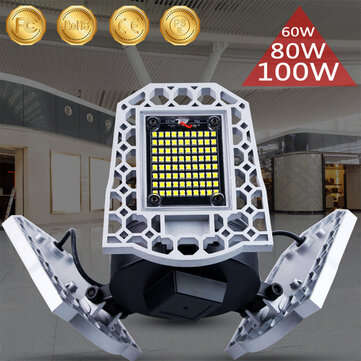 60W/80W/100W LED Garage Shop Work Lights Home Ceiling Fixture Deformable Workshop Lamp (POWER: 80W)