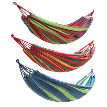 Canvas Hammock Swing Hammock Bed Portable Foldable Outdoor Gard... (SIZE: L | TYPE: B | COLOR: BLUE)