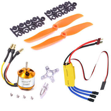 XXD A2212 2200KV 2212 Brushless Motor + 6035 propeller + SG90 9g Micro Servo*2 + 30A ESC Combo for R