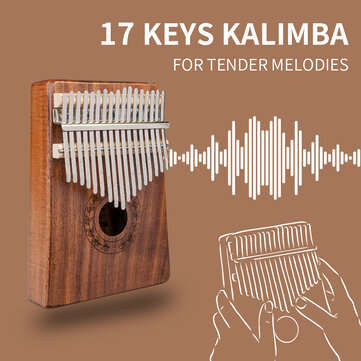 NAOMI Kalimba 17 Key Thumb Piano Solid Koa Acacia Wood Mbira Finger Piano