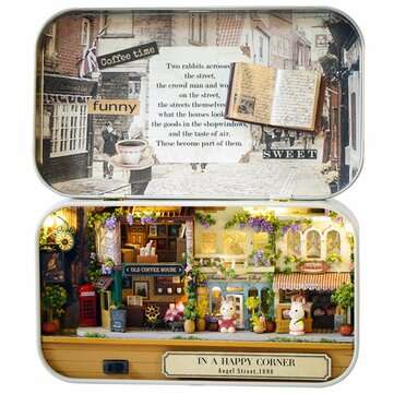 Cuteroom Old Times Trilogy DIY Box Theatre Dollhouse Miniature Tin Box Doll House Wit... (STYLE: #2)