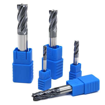 Drillpro 1-20mm 4 Flute Milling Cutter Tungsten Steel HRC50 End Mill Milling Machine ... (SIZE: 5MM)