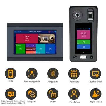 ENNIO SY710B019WF11 7 inch Wireless WIFI Video Door Phone Doorbell Intercom System 1080P Camera 500