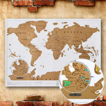 Paper Traveling Scratch Map World Edition Convenient Marking Toys Gift