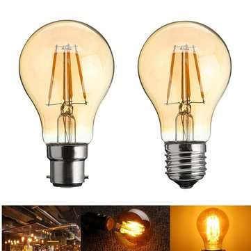 A60 E27/B22 4W Retro LED Filament Incandescent Light Bulb for Bedroom Decoration AC22... (BASE: E27)