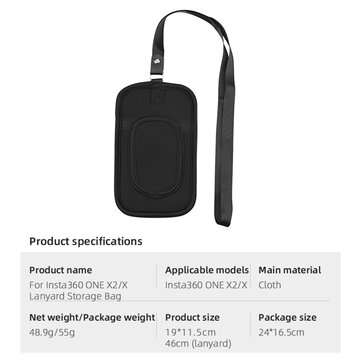 Mini Storage Bag Carrying Case for Insta360 One X/Insta360 One X2 Sport Action Camera Accessories wi