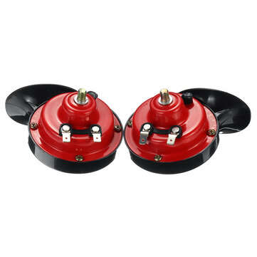 12V Loud Air Horn Waterproof High Low Dual Tone For Motorcycle Car Van Boat Siren Twin Lorry Red Bla