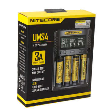 NITECORE UMS4 Intelligent USB Four-Slot Superb Charger Automatic Universal 3A Quick Charger for Li-i