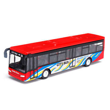Red/Blue 15cm Alloy Pull Back Bus Bus Toys Car Model for Children (COLOR.: RED)
