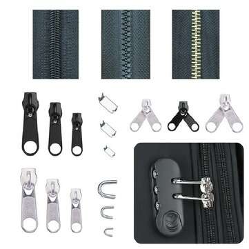 197Pcs Zipper Repair Kit Zipper Replacement Zipper Pull Rescue Kit with Zipper Install Pliers Tool a
