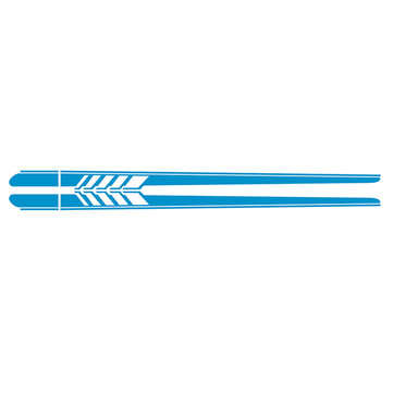 2pcs Body Both Side Graphics Vinyl Long-Stripe Reflective Colorful Laser / Solid Co... (COLOR: BLUE)