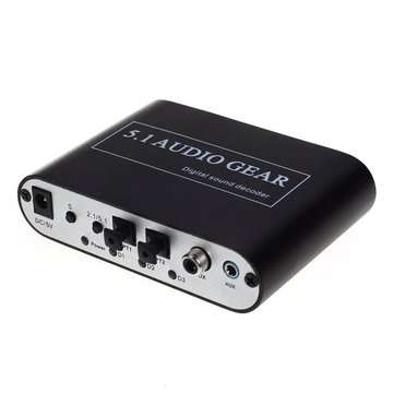 Digital Audio Decoder 5.1 Audio Gear DTS/AC-3/6CH Audio Converter LPCM To 5.1 Analog Output 2.1