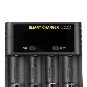 Bmax 3.7V 18650 4 Slot USB Battery Charger 5V2A LCD/USB with LED Indicator for Li-ion Ni-MH/Ni-Cd Re