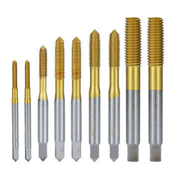 Drillpro Titanium Coating Extrusion Taps M2-M12 Fluteless Forming Machine Plug Taps Me... (SIZE: M4)
