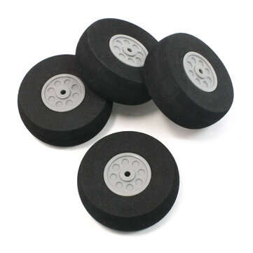 RC Wheels Black Foam Wheel Gray Plastic Hub for RC Model Plane Aircraft Fixed Win... (SIZE: 60*24MM)