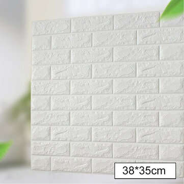 5Pcs 3D Soft Tile Brick Wall Sticker Self-adhesive Waterproof Foam Panel 38*35cm (STYLE: #1)
