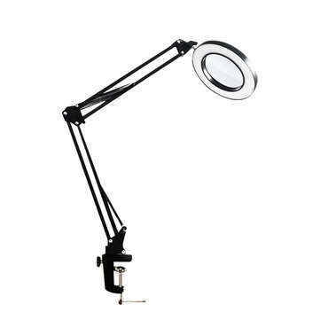 8X Illuminated Magnifier USB 3 Colors LED Glass Table Lamp/Skincare Beauty Tool (COLOR.: BLACK)