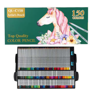 QiLi QL-C150 150 Colors Wood Colored Pencils Artist Painting Oil Color Pencil For School Drawing Ske